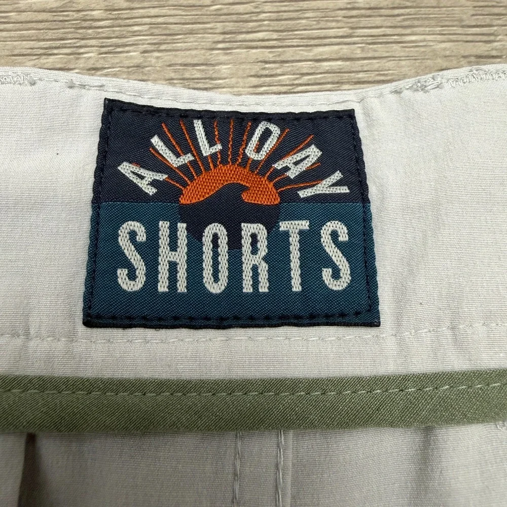 Faherty All Day Shorts Men's 33 Gray Hybrid Boardshorts Recycled Stretch 9